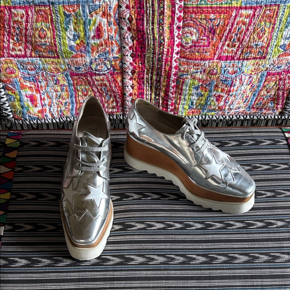Stella McCartney Silver Star Platform Shoes